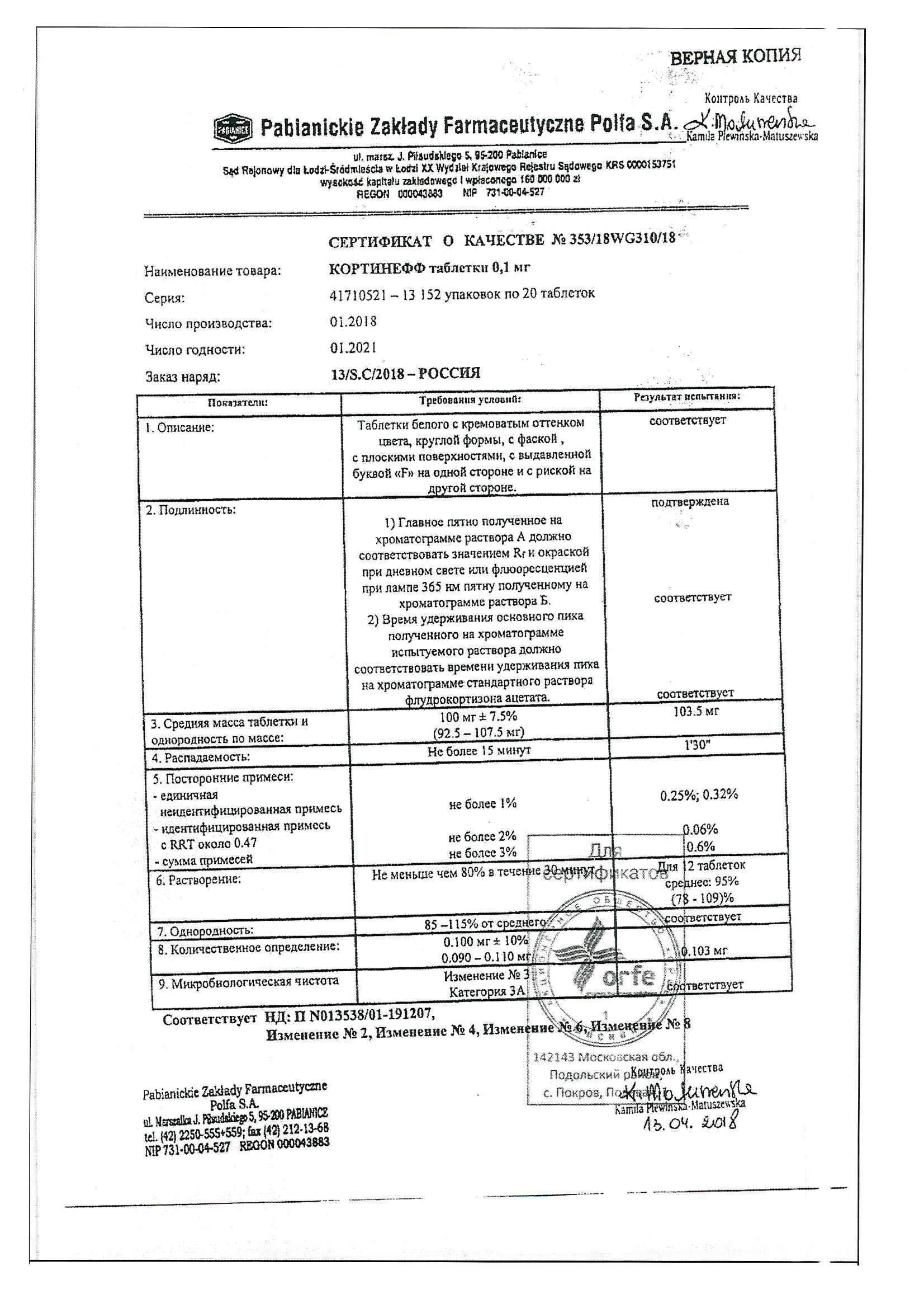 Купить Кортинефф В Москве И Московской Области